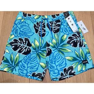 NWT Hurley Cannonball Volley 17" Hybrid Floral Boardshorts Men's Swimwear LARGE